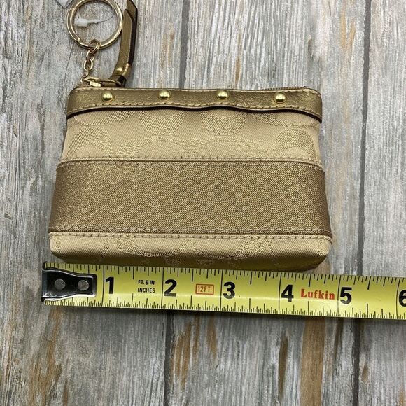 Coach Vintage Gold Lurex Studded Mini Key Chain Wallet Coin Purse Bag - Picture 12 of 14